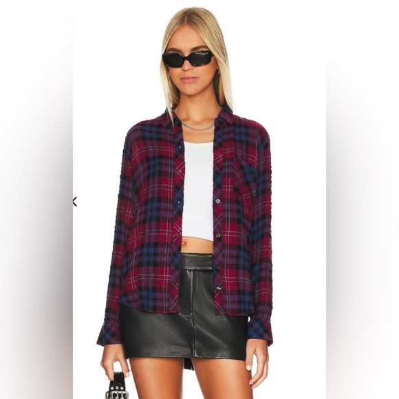 Rails Tops - Rails Brady Top in Mulberry Teal Blue Size XS